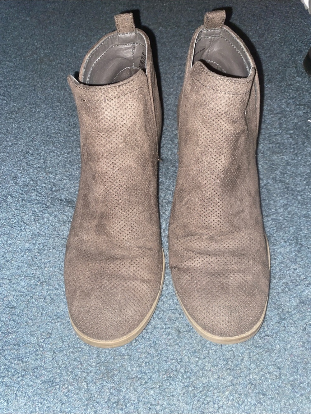 Dolce Vita Brown Perforated Suede Ankle Booties